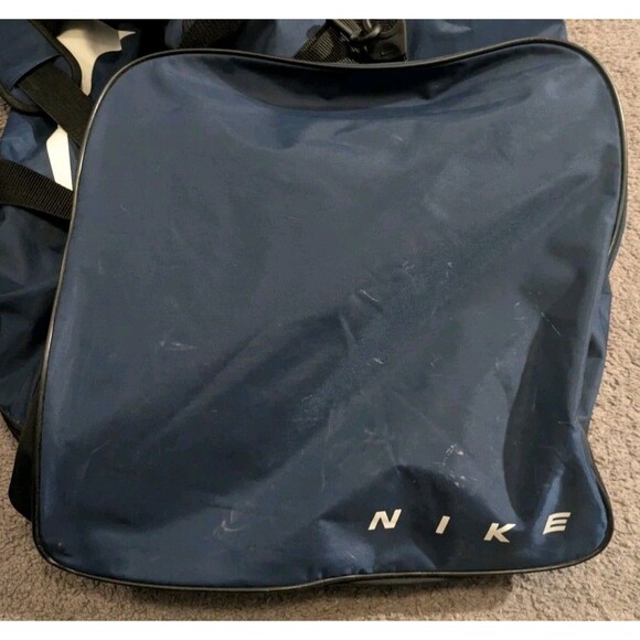 Vintage Y2K Nike Big Swoosh Logo Extra Large 32" Blue Duffle Bag - Picture 4 of 11